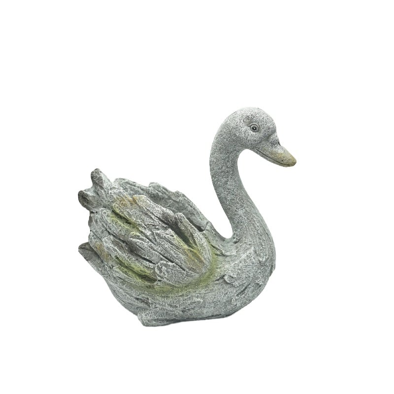 Graceful Swan Planter with Hole and Plug