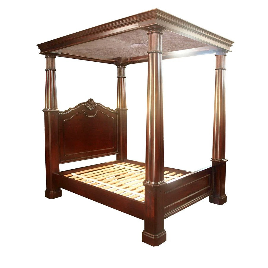 Grand Monticello Four Poster King Size Bed - Walnut