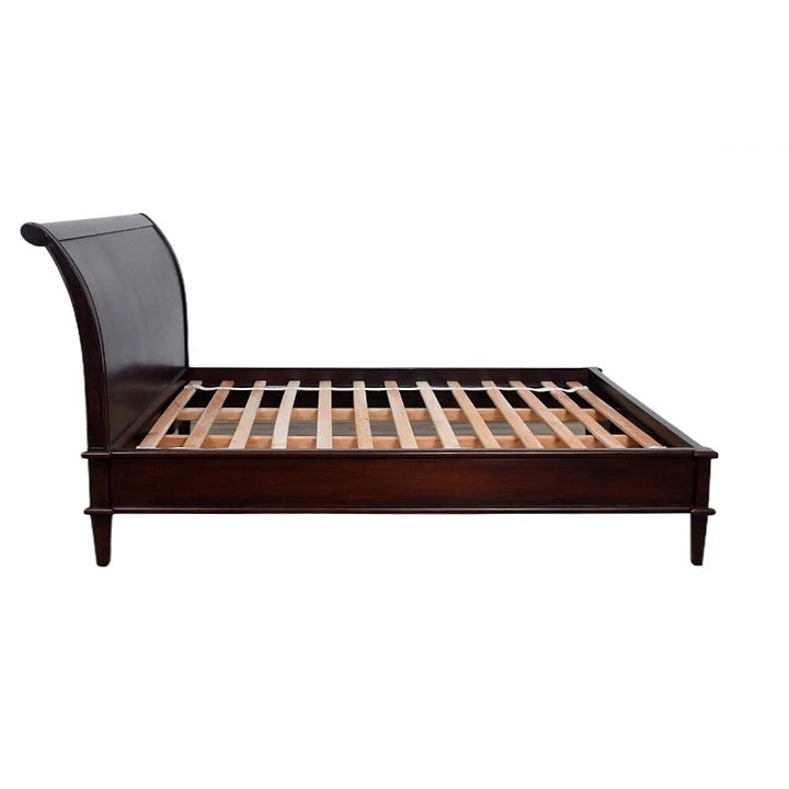 Grandeur Reeded Paris Foot Sleigh King Size Bed - Dark Mahogany