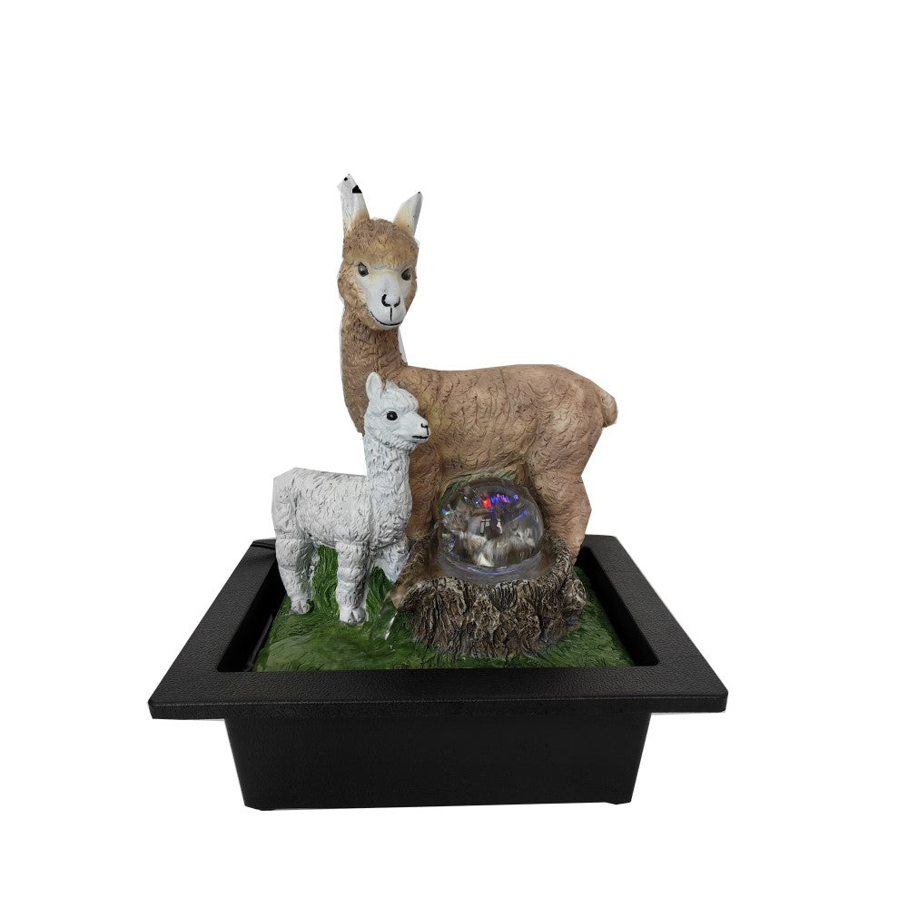 Grassland Llama Artwork Indoor Fountain