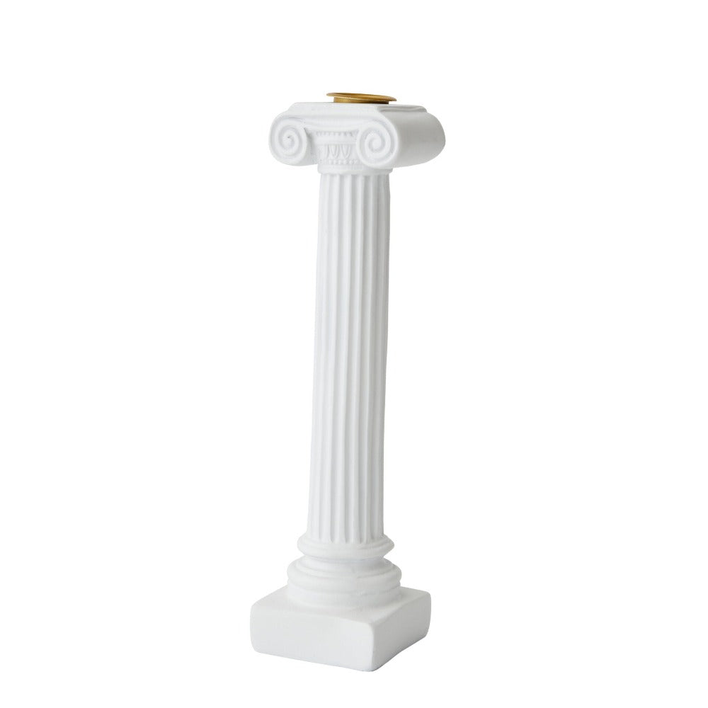 Greek Column Pillars Candle Holder - Short White