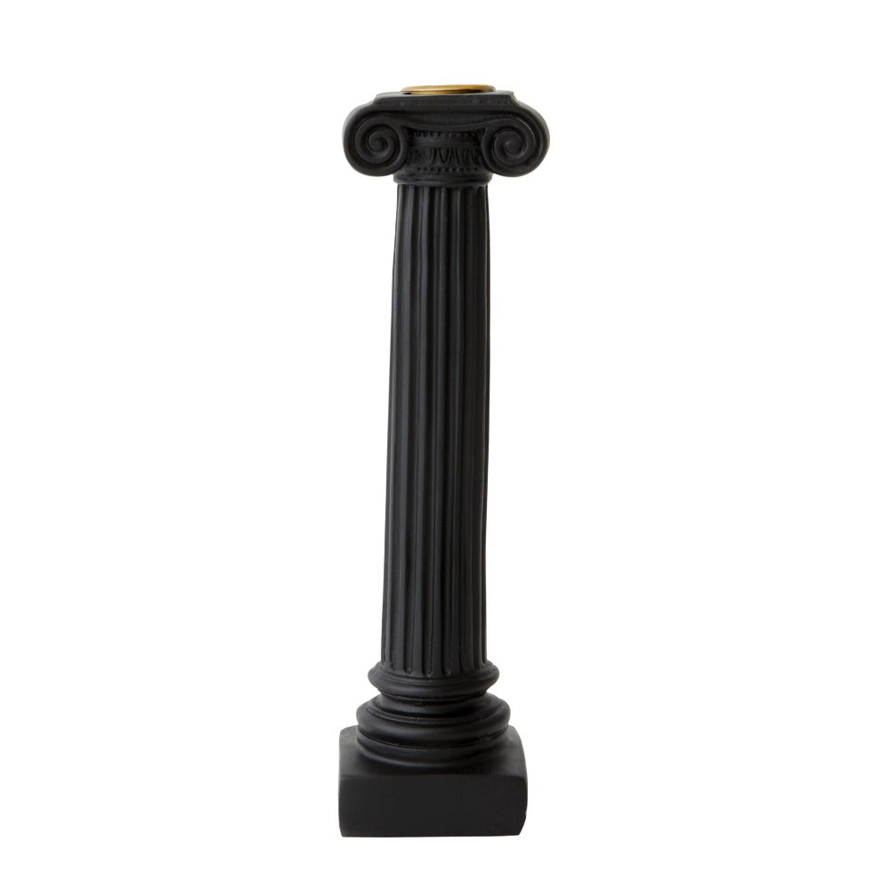 Greek Column Pillars Candle Holder - Short Black