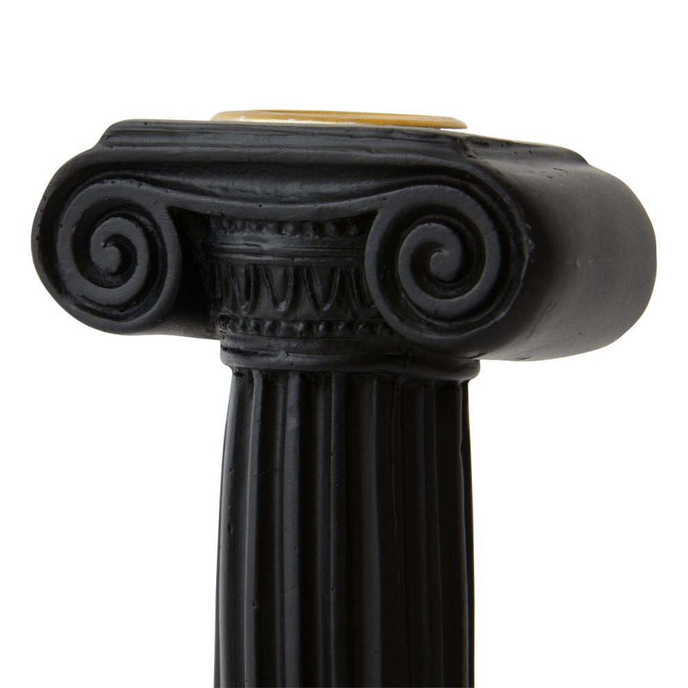 Greek Column Pillars Candle Holder - Short Black