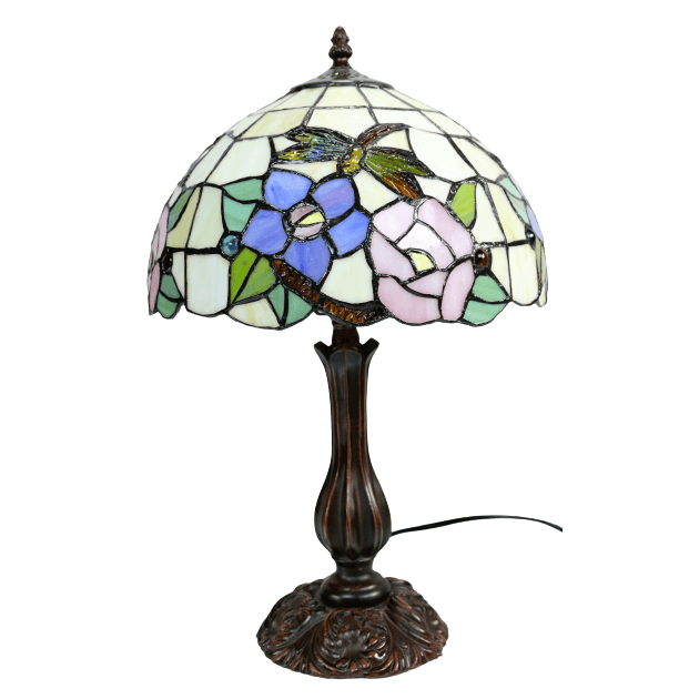 Green Dragonfly Tiffany Stained Glass Table Lamp