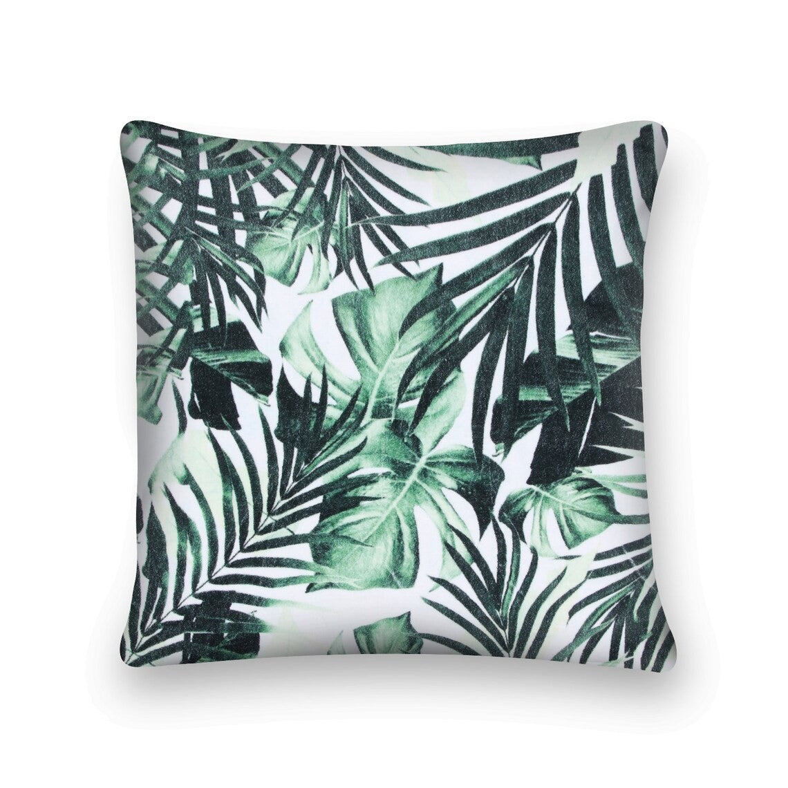 Green Leaf Printed Cotton Cushion Cover 50 x 50cms