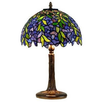 Green Leaves Tiffany Stained Glass Table Lamp (Available in 2 Sizes)