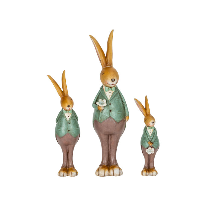 Green Resin Rabbit Garden Decor