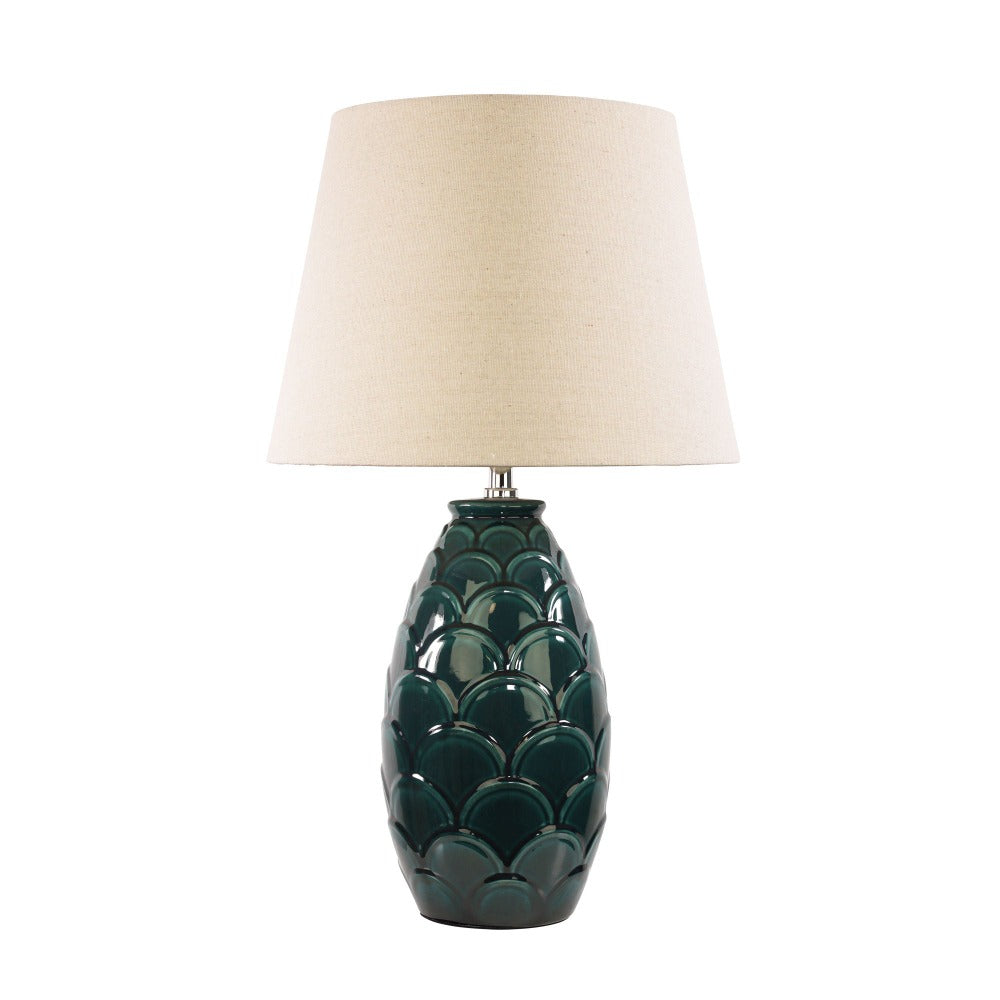 Green Textured Ceramic Table Lamp