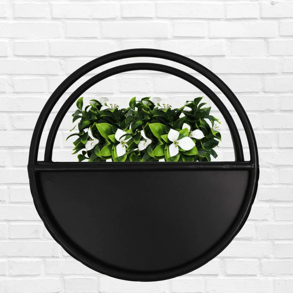 Greenery Floating Half Moon Metal Wall Planter 45cms