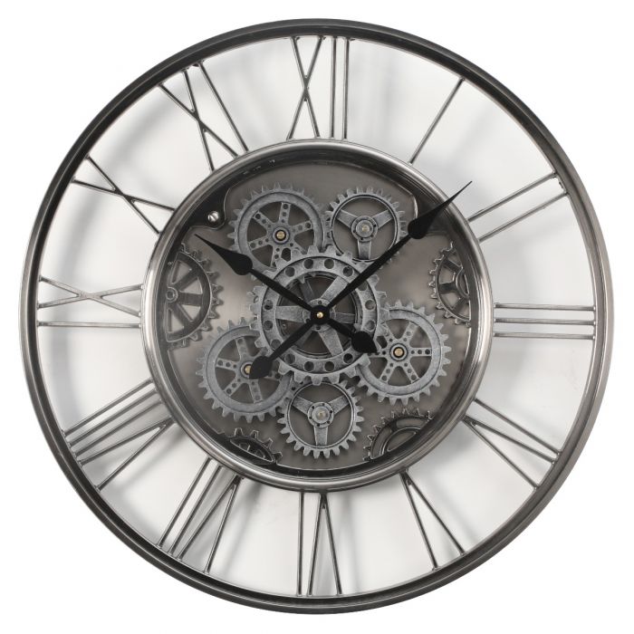 Greenwich Iron Industrial Gear Movement Wall Clock - 62cms