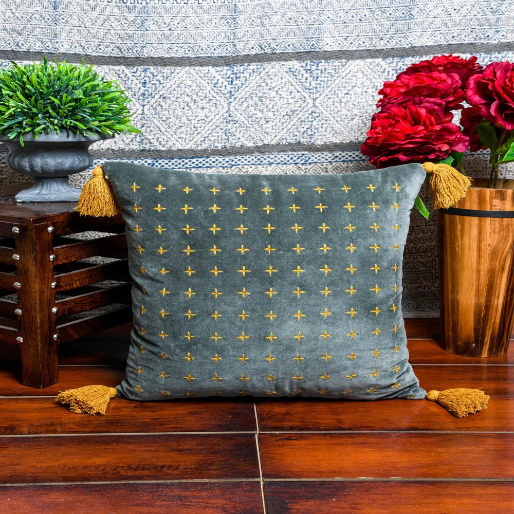 Grey Motif Hand Tufted Cushion Cover 50 x 50cms