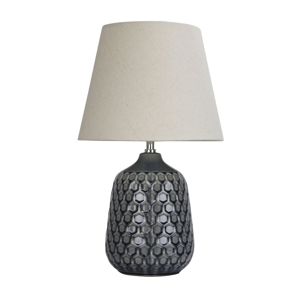 Grey Textured Ceramic Table Lamp