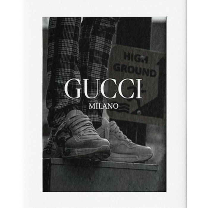 Gucci Shoes Mounted Print Wall Decor - 40x50cms