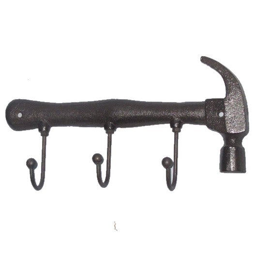 Hammer 3 Hooks Cast Iron Wall Hanging