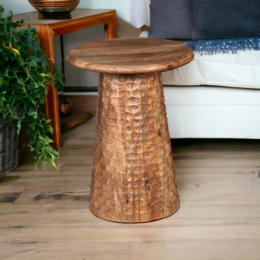 Hand-Hammered Crafted Side Table