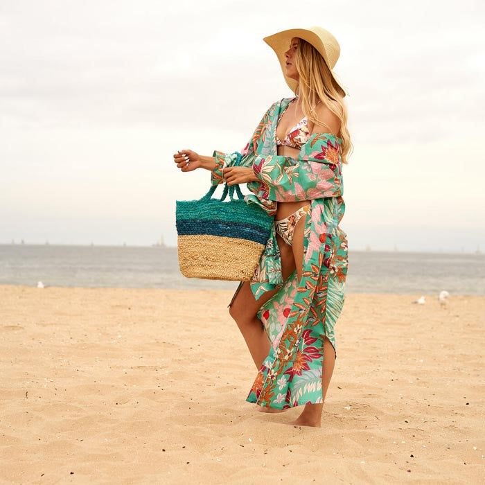 Hand Woven Rattan Jute Tote Bag