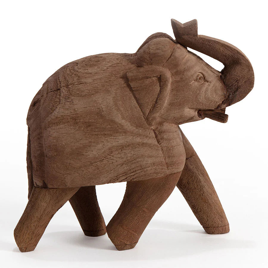 Handcarfted Cracked Finish Mango Wood Elephant