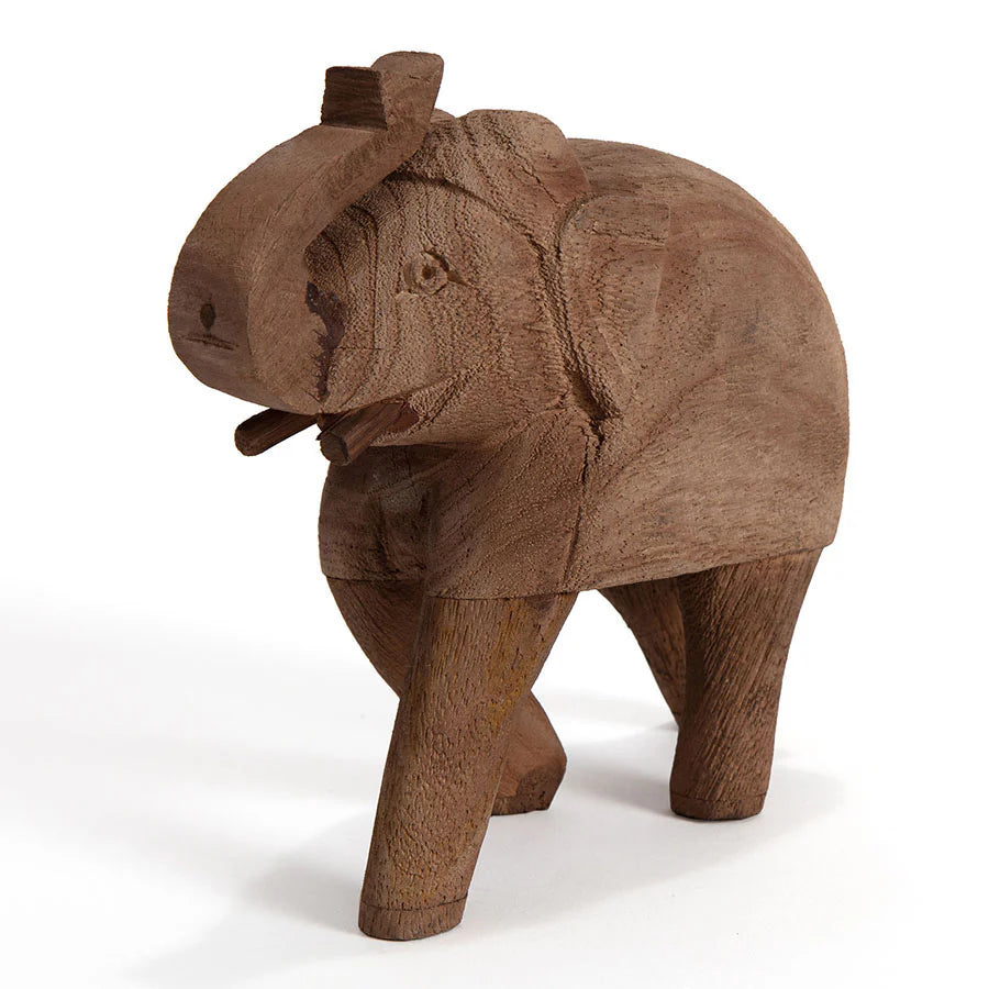 Handcarfted Cracked Finish Mango Wood Elephant