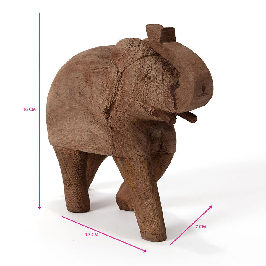 Handcarfted Cracked Finish Mango Wood Elephant