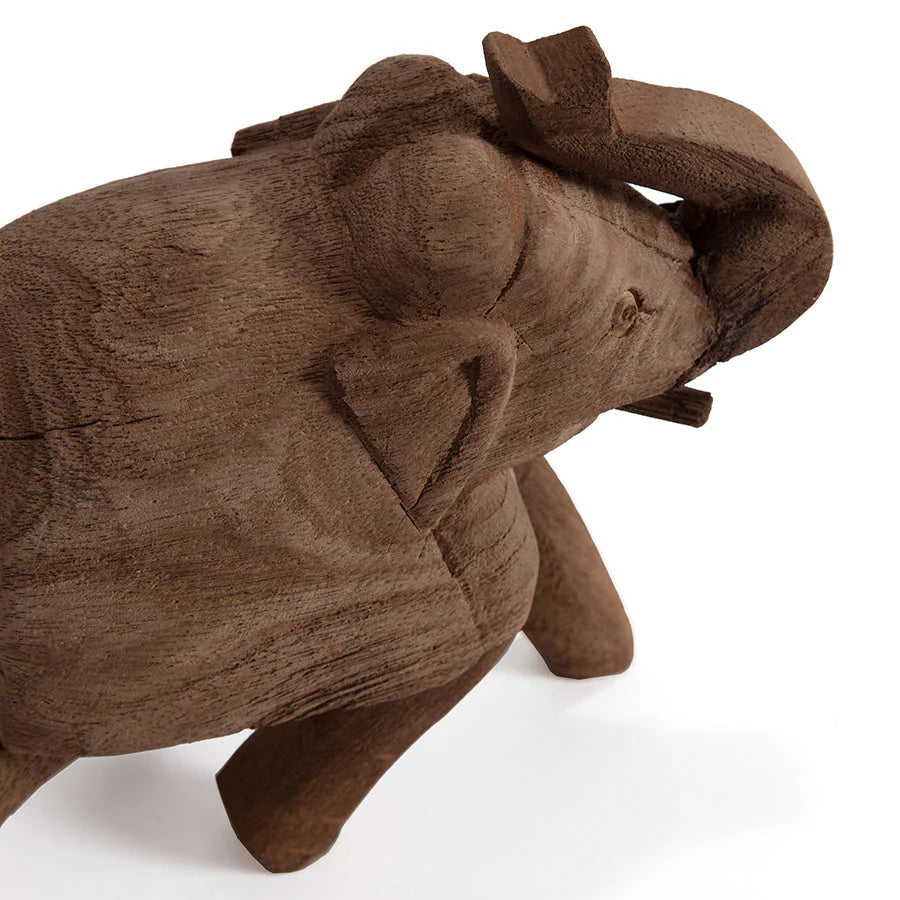 Handcarfted Cracked Finish Mango Wood Elephant