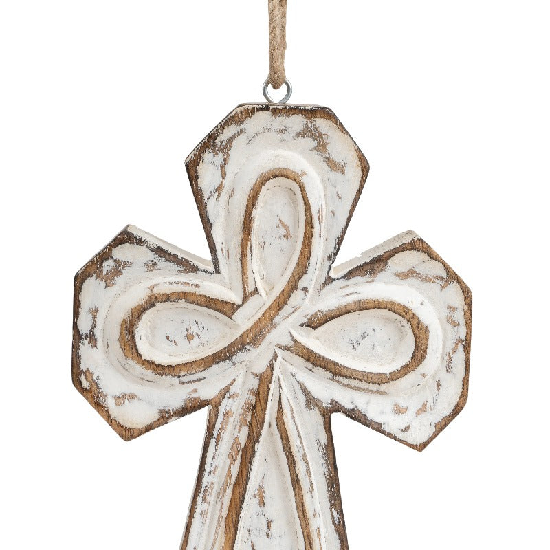 Handcrafted Angle Cross Wall Hanging - 12x2x20cms