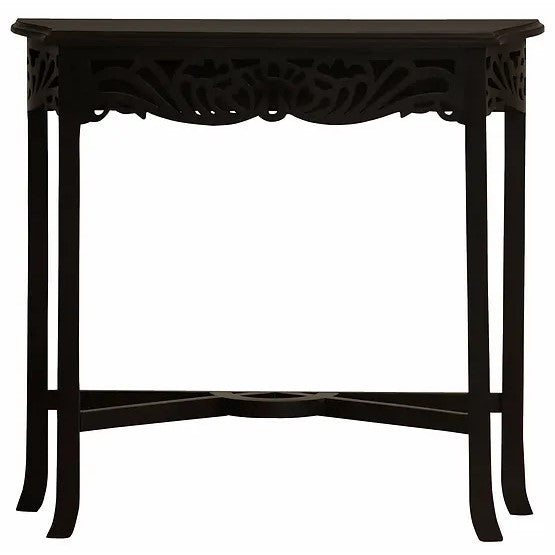 Handcrafted Carved Sofa Table - Dark Brown