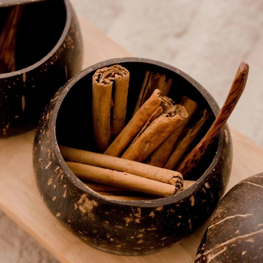 Handcrafted Coconut Spice Jar and Rack