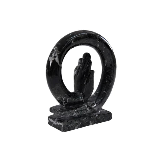 Handcrafted Elegance Marble Hand Decor - Black