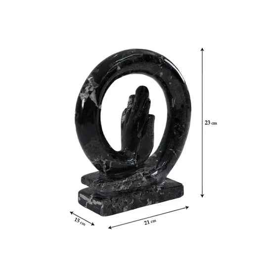 Handcrafted Elegance Marble Hand Decor - Black