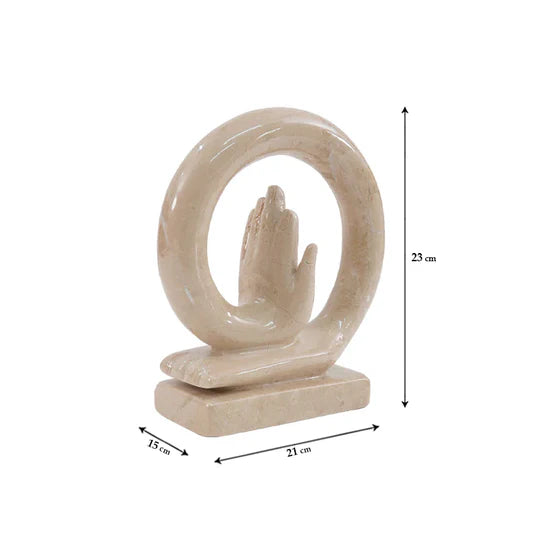 Handcrafted Elegance Marble Hand Decor - Cream