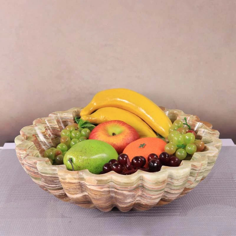 Handcrafted Marble Designer Fruit Bowl (Available in 2 Colors)