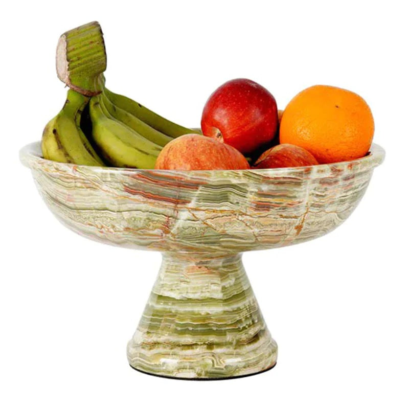 Handcrafted Marble Fruit Bowl With Stand (Available in 4 Colors)