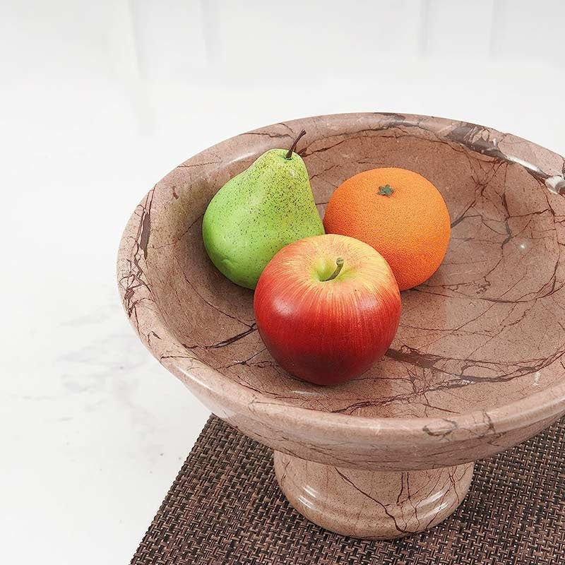 Handcrafted Marble Fruit Bowl With Stand (Available in 4 Colors)