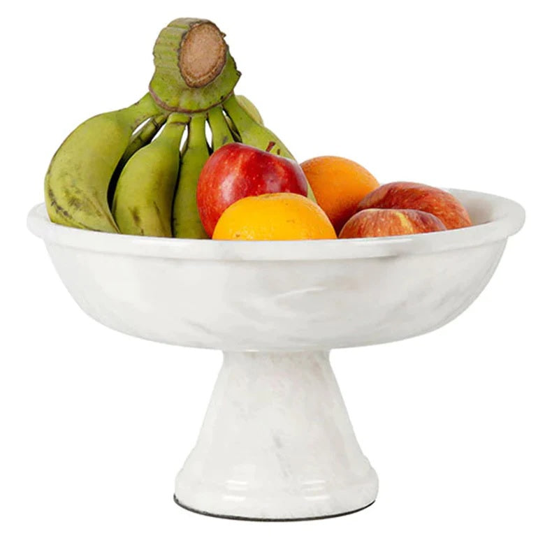 Handcrafted Marble Fruit Bowl With Stand (Available in 4 Colors)