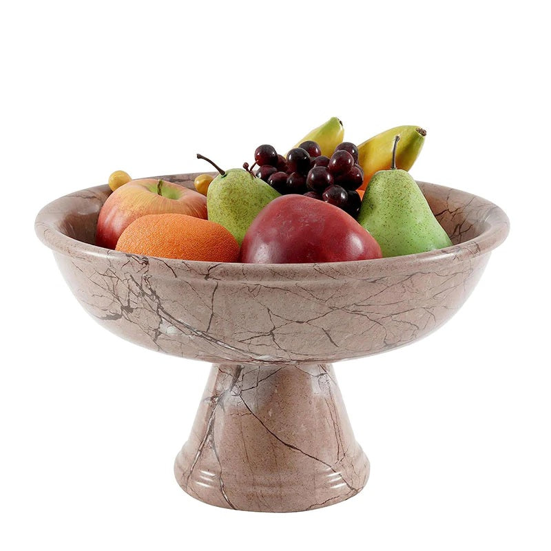 Handcrafted Marble Fruit Bowl With Stand (Available in 4 Colors)