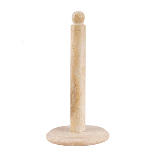 Handcrafted Marble Paper Towel Holder - Beige