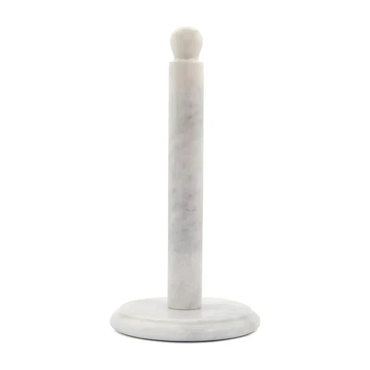 Handcrafted Marble Paper Towel Holder - White