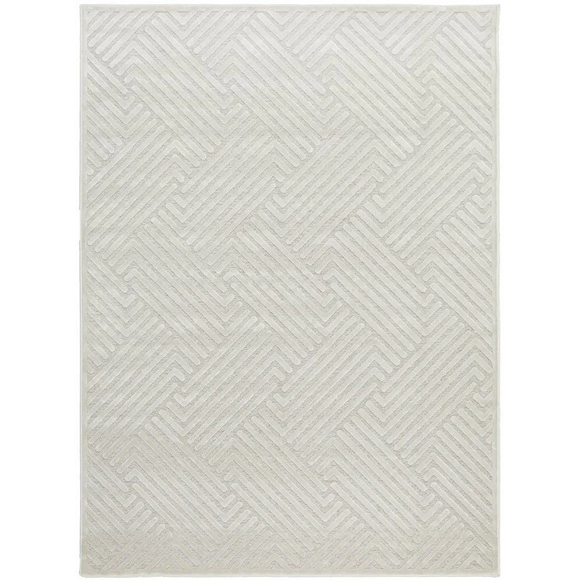 Handcrafted Texture York Cindy Natural White Rug - 230x160cms