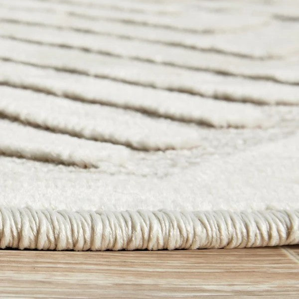 Handcrafted Texture York Cindy Natural White Rug - 230x160cms