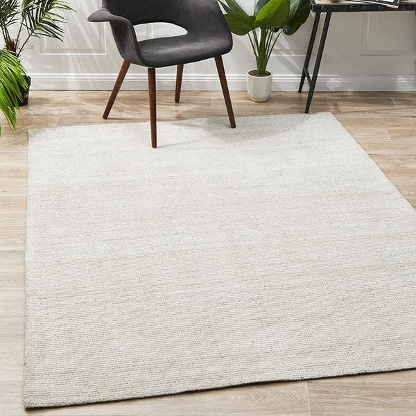 Handcrafted Textured Allure Ivory Rug - 225X155cms