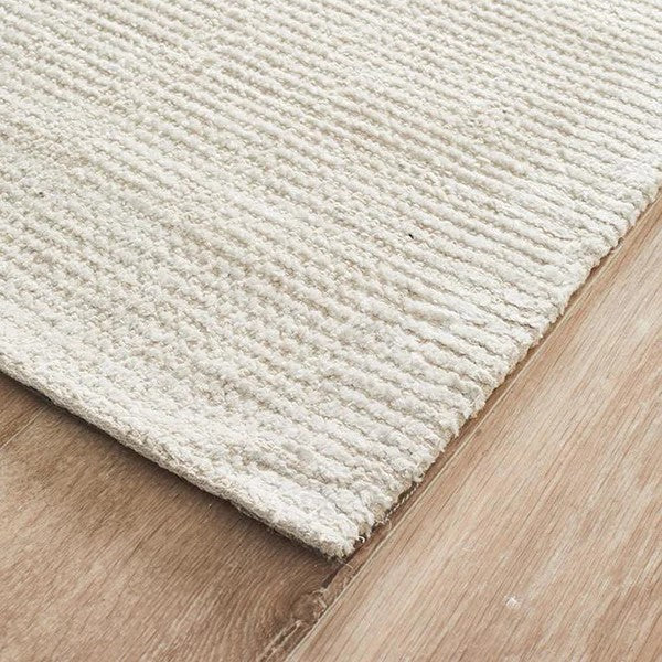 Handcrafted Textured Allure Ivory Rug - 225X155cms