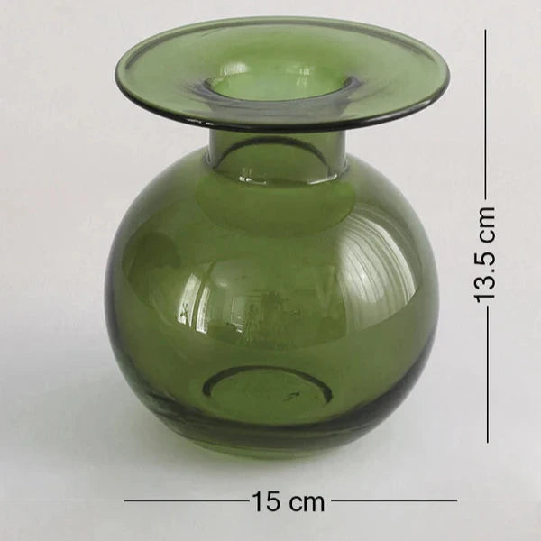 Handcrafted Verona Green Glass Vessel