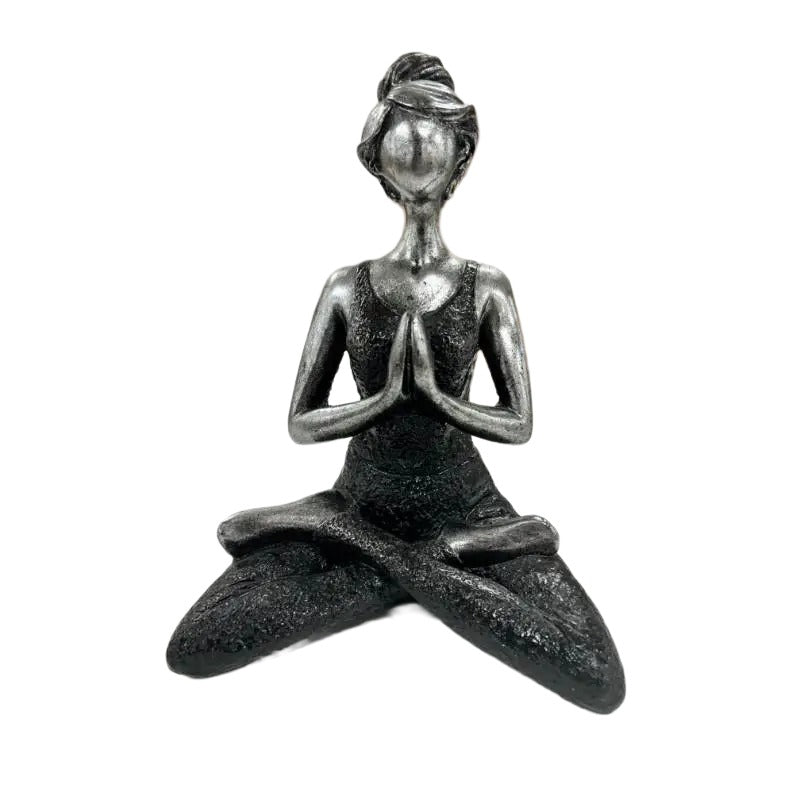 Handcrafted Yoga Lady in Black - 17x13x23cms