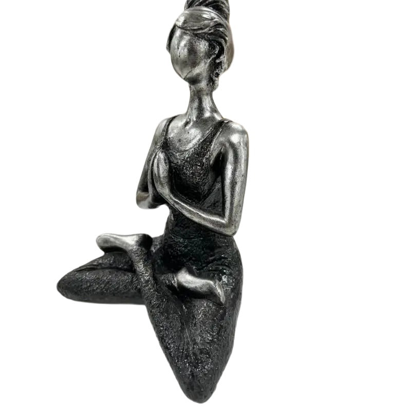 Handcrafted Yoga Lady in Black - 17x13x23cms