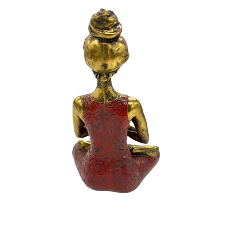 Handcrafted Yoga Lady in Red - 17x13x23cms