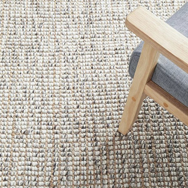 Handmade Arabella Grey Wool-Jute Blend Rug - 400 x 300cms