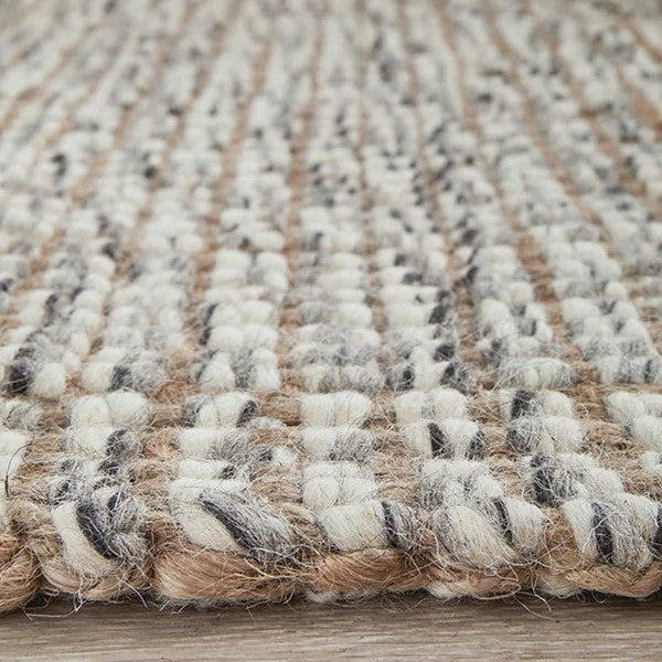 Handmade Arabella Grey Wool-Jute Blend Rug - 400 x 300cms