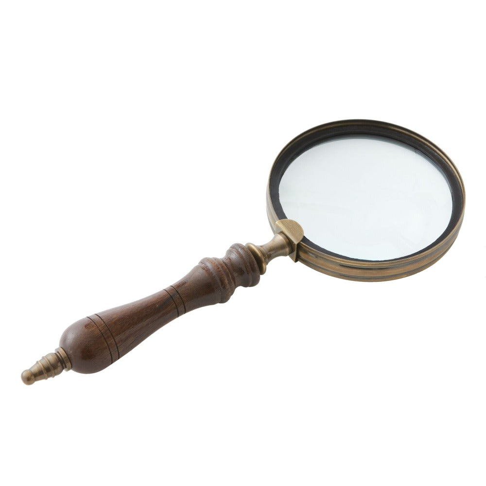 Handmade Brass Magnifier With Wooden Handle