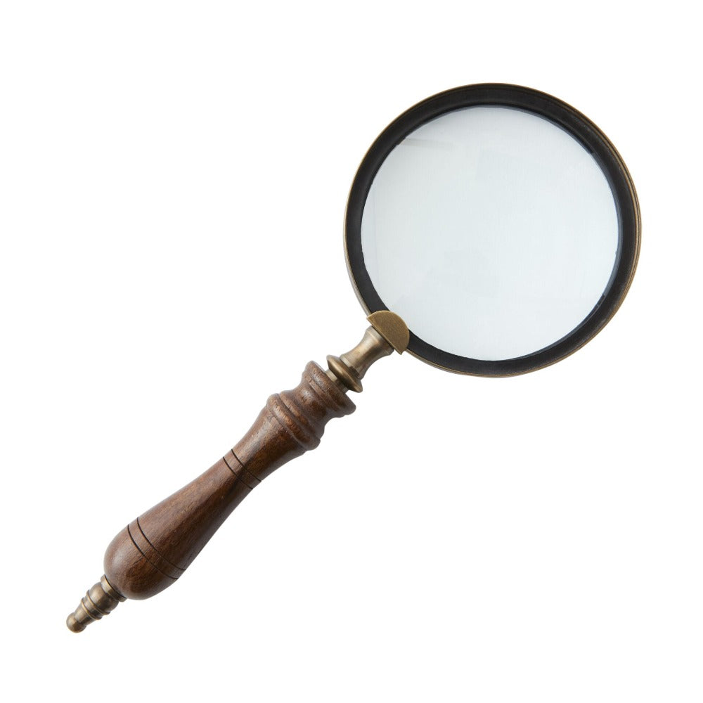 Handmade Brass Magnifier With Wooden Handle