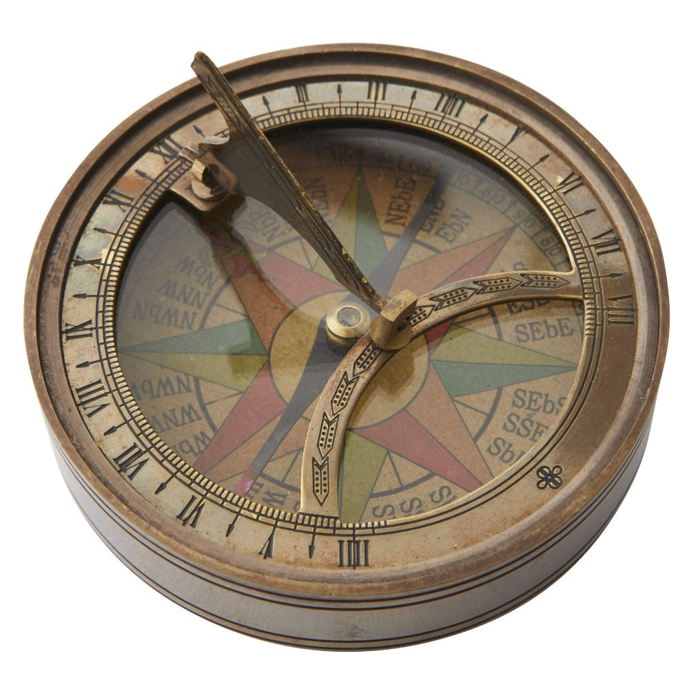 Handmade Compact Pocket Brass Sundial Compass